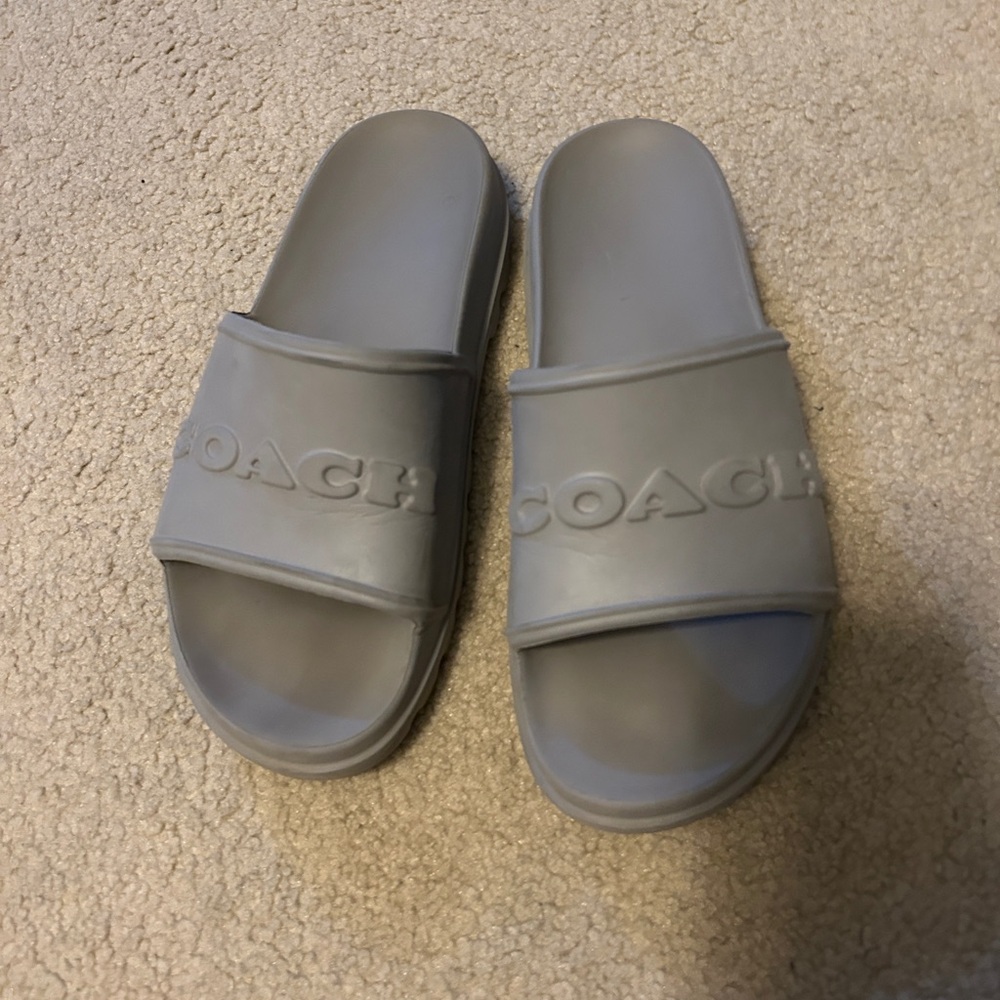 Coach Gray Slide Sandals